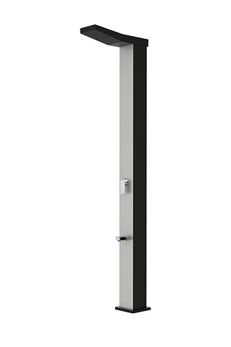 STEINBACH Solardusche Deluxe – 049020Y – Massive Gartendusche mit 40 l Aluminiumtank und Mega Duschkopf im schmaleren Design – 208 cm hoch