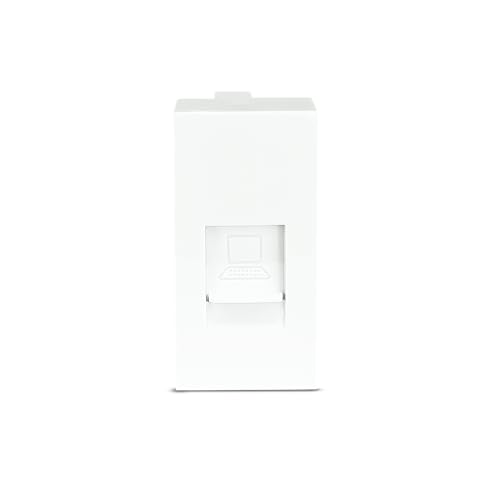 Image of MX RJ45 Cat6 /Cat6a Network Port 1 Module | 22.5x45mm Modular Data Socket for LAN & Ethernet Wall or Furniture Plates | Pack of 2