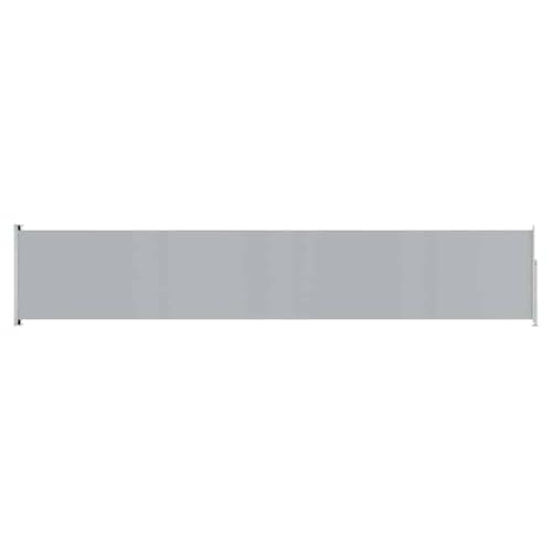 vidaXL Toldo Lateral Retráctil de Jardín Patio Separador Terraza Balcón Pantalla Solar Viento Enrollable Automático Gris 117x600 cm
