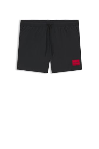 HUGO Herren Dominica Badeshorts mit Logo-Label Schwarz001 M