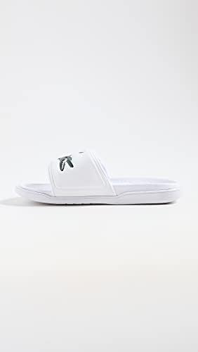 Lacoste Men's Croco Slide Sandal, Wht_Dk Grn, 8 | Image 4