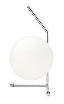  FLOS IC Lights Table 1 Low Lampada da tavolo H.38 cm a luce diffusa in vetro opalino bianco e acciaio cromo