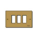  Vimar serie 8.000 - Piastra 3 modulo alluminio vite serie 8000 bronzo
