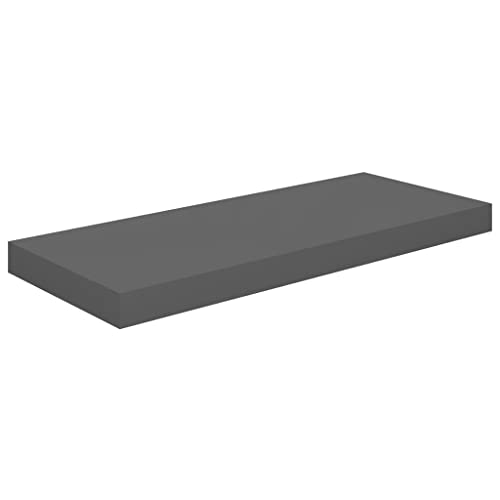 Bibliothèque murale design moderne gris brillant premium 60cm - 6