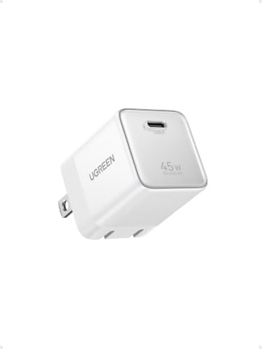 Image of UGREEN Nexode Air 45W USB C Charger Block, Ultra Mini GaN Fast Charging | Foldable Plug, Compact Size (1.21 x 1.21 x 1.42 inches), Premium Texture, for iPhone 17, Galaxy S26 /S25, Macbook Air /Neo /Pro