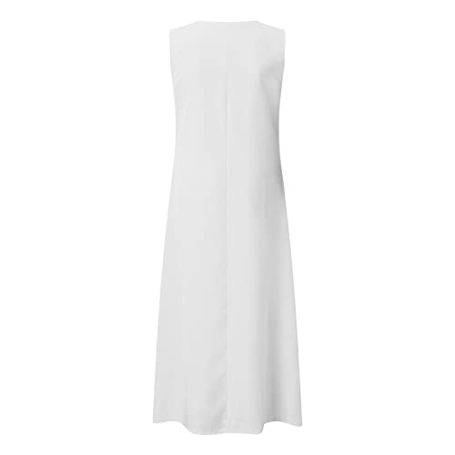 Famoore Party Dresses Plus Size For Women 2017 Dress Short Zipper Solid Sleeve Casual Round Women's Summer Dresses Casual Beach White #TOP2