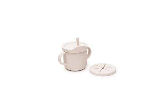 Image of PAPERCLIP Silicone Sippy Cup/Snack Cup in Mushroom with Resusable Snack Bag