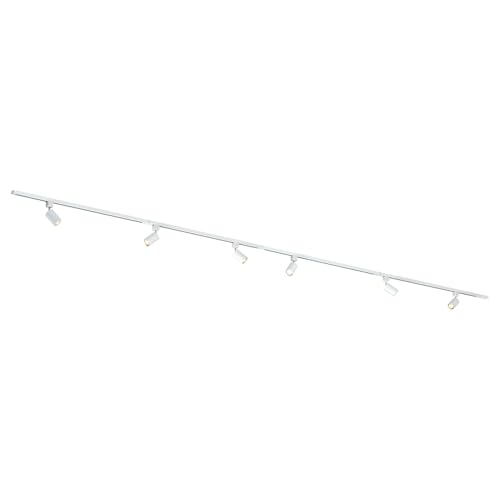 Qub Focus III Monophasé Luminaire Plafonnier LED – 400cm - 6x GU10 Spot Sur Rail - 4x 1m Barre de Spot Plafond – I-Form - Plafonnier intérieur Blanc...