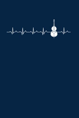 Kontrabass: Herz schlägt für Kontrabass: Notizbuch / Notizheft für Zubehör Deko A5 (6x9in) liniert mit Linien