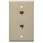 30-8443-BU, Connector Accessories Dual Jack Flush Wall Plate Light Almond Bulk (25 Items)