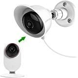 Adjustable Durable Plastic Wall Mount Outdoor Indoor Bracket and Silicone Cover Skins Protective Case for Yi Home Camera 1080p/ 720p (White, 1 Pack)