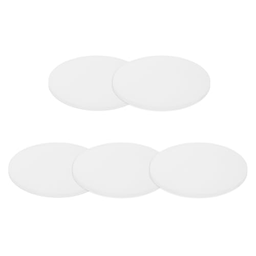 Image of PATIKIL Solid Round Silicone Rubber Sheet, 5 Pcs 70mm OD x 3mm Thick Round Silicone Sealing Gasket Pads Bumper Pads for Home Craft Industrial Anti Vibration Slip Gasket, Translucent