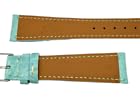 Fluco Correa de reloj de cocodrilo auténtica, 20 mm, color azul turquesa
