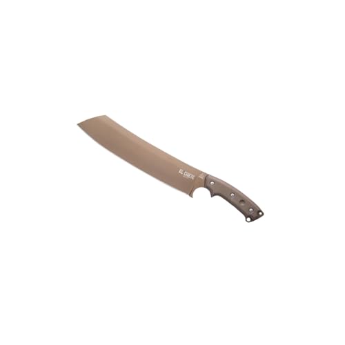 TOPS Knives El Chete Fixed Blade Knife, 1095 Steel, Kydex, Midnight Bronze