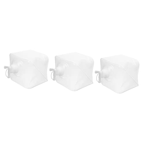 BESPORTBLE 3 Piezas Cubo Plegable Botella de Agua a Prueba de Fugas hidro Mini Tanque purificador de Agua para Acampar recipientes de Agua para almacenar Bolsa de Agua Transparente Ldpe
