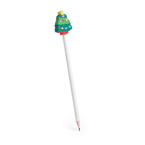 DISOK - Lote de 100 Lápices Madera con Goma Borrador Incluida de Navidad - Regalos y Detalles Baratos Infantiles Niños Navidad. Lapiceros para Navidad.
