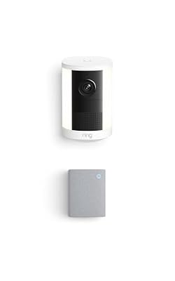 Ring Spotlight Cam, Battery (newest model), White with Chime (3rd Gen)
