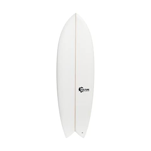 Culture Surfboards Fish Ride Model Surfboard | Sizes 5'0 ~ 7'0 with Carbon Strips or White (White 5'10) Cover