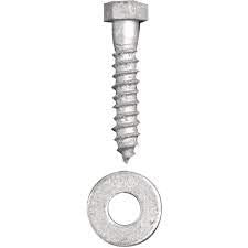 5/8" x 6" (25 Sets) Hot Dipped Galvanized Lag Screw Kit for Exterior Use, Commerical Grade 307A, Includes 5/8" USS Flat Washers (25 pc), Partial