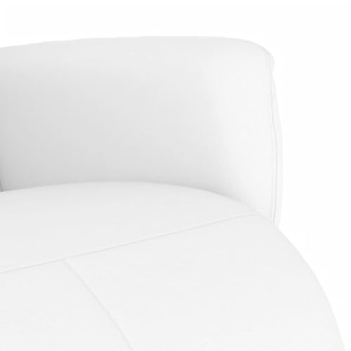 vidaXL Relaxsessel, Drehbar Sessel mit Rückenlehne Fußteil, Fernsehsessel mit Liegefunktion, Liegesessel Ruhesessel Polstersessel, Weiß Kunstleder – Bild 8