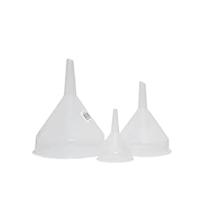 KARRMA ® SET OF 3 CLEAR PLASTIC FUNNEL 8cm,14 cmAND 18cm Clear Plastic Funnel PVC Made Strainer Filter Tool Essential…