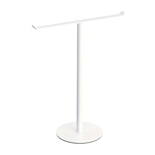 Gralara Toallero en Forma de T, Soporte para Joyas, Toallero de Pie, Toallero para Encimera, Dormitorio, Blanco, Individual
