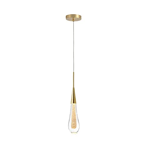 Suspension en cristal à cylindre luminaire suspendu LED anti-éblouissement pour salle à manger - 2