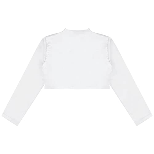 YiZYiF Kids Girl's Satin Shrug Flower Girl Dress Coat Floral Bolero Party Jacket Coat Cover up Short Cardigan4