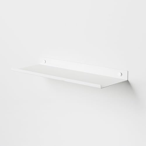 Steelnovo | Ortis, Mensola da Bagno in Metallo Verniciato, Mensola da Parete Portaoggetti, 40x4x14 cm, Colore Bianco, Design Moderno e Minimal, Scaffale da Muro, Porta Accessori, Made in Italy