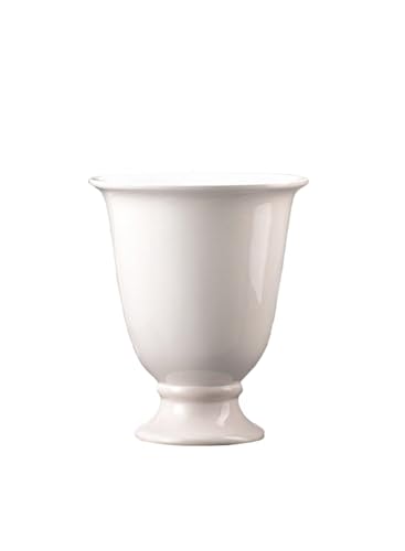 Serene Spaces Living White Porcelain Urn Vase: Pedestal Floral Po...