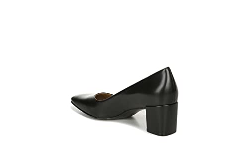 Naturalizer Womens Karina Low Block Heel Square Toe Pump,Black Leather,9.5 #TOP6
