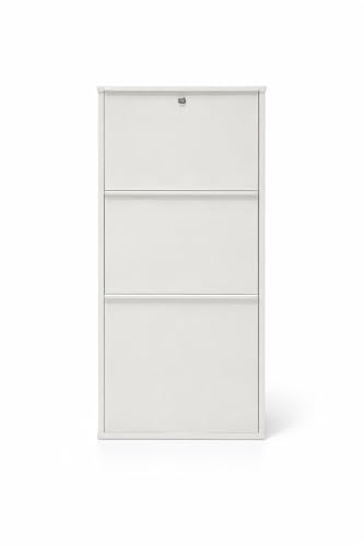 Image of Shoe Rack, Wall Mounted and Freestanding Metal, Multiple Shelf Options, White and Black (White, 3)