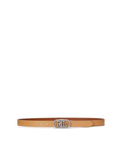 Lauren Ralph Lauren Women's Oval-Logo Reversible Leather Skinny Belt