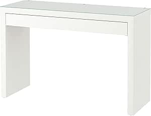 ZRIZAURA malm Large Glass Top Dressing Table 120x41x78cm Modern Vanity Desk with Drawer Makeup Storage Console Table Bedroom Workspace Organiser
