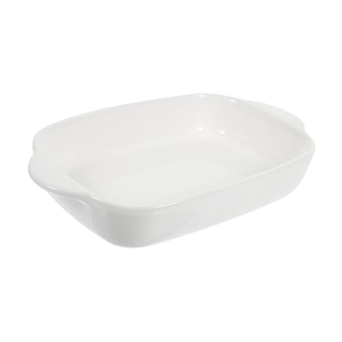 ROMISBABA 製両手ハンドル深型ベーキングディッシュ 耐高温家用オーブン皿 多用途ベイクウェア 野菜 肉 ピザ パスタ盛り付け皿 電子レンジ 食