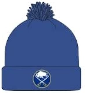 adidas NHL - Gorro con pompón con puños, color azul, azul real, Talla única
