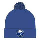 Bonnet à pompon adidas NHL Buffalo Sabres bleu roi en maille premium pour homme et femme