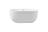 ARS Concepts, Daphne 54 Inch Soaking Roll Top Bathtub, Modern Style, Glossy White