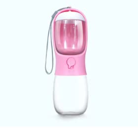 SCOTTIFY - Multi-functional 2 in 1 pet travel water bottle portable dog water bowl for puppy (Pink)
