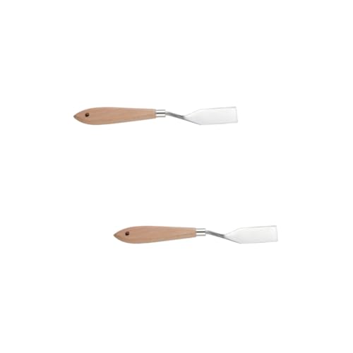 LALAFINA 3pcs Wooden Handle Paint Scrapper Paint Palette Scraper Putty Knife for Artists