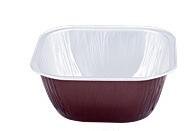 KEISENSquare 4" 24/PK 8oz Disposable Aluminum Foil Cups 230ml for Muffin Cupcake Baking Bake Utility Ramekin Cup(BROWN)