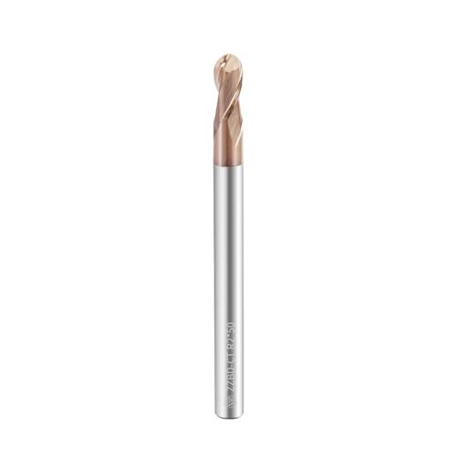 Image of Carbide Ball Nose End Mills-2 Flute TISIN Coated,for Milling Alloy Steels, Hardened Steel, Metal etc.1 Pcs R2x50mm