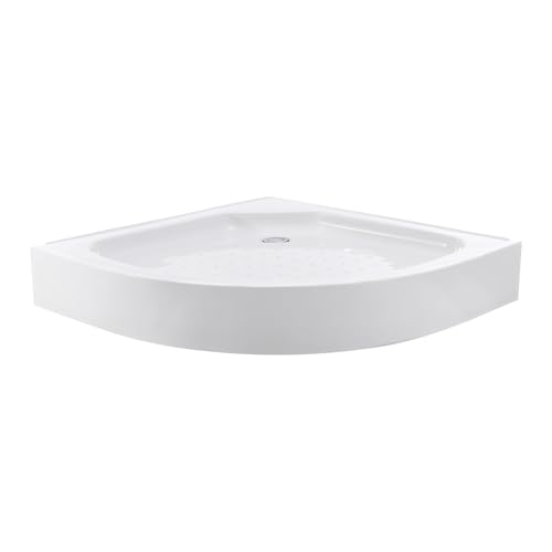 Plato de ducha resistente a los arañazos, 80 x 80 cm, juego completo de base de ducha acrílica de 80 x 80 x 14 cm, adecuado para una variedad de condiciones de suelo, en apartamentos, hoteles, tubo de