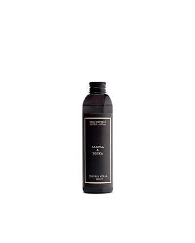 Garden Center Shop | Recambio Mikado Cereria Molla Santal & Tonka 200 ml | Aroma Amaderado-Cálido | Repuesto Elegante para Ambientador de Varillas | Fragancia Premium Artesanal