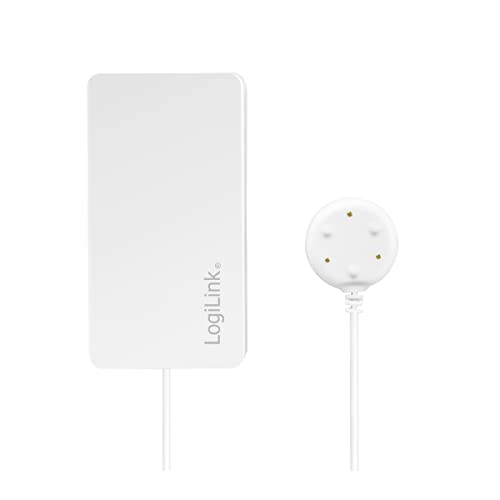 LogiLink SH0114 - Wi-Fi Smart Home Wasserlecksensor, über App steuerbar, IP20, Tuya kompatibel, unterstützt Amazon Alexa und Google Home, Weiß