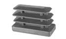 Embouts rectangulaires rabattus RIA en PE 25x50 cm pour la finition de pieds de tubes