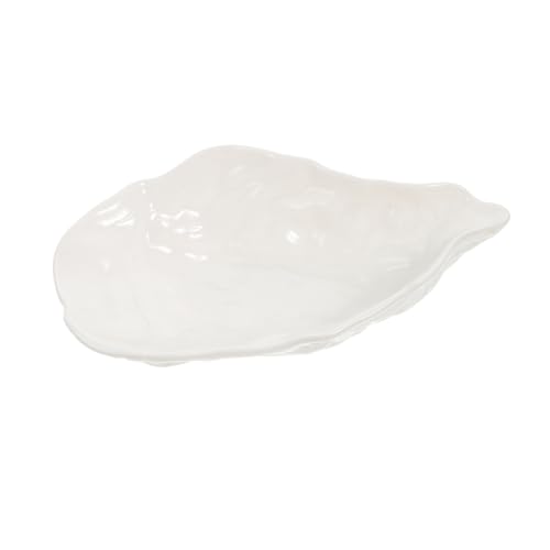 Homoyoyo 1Pc Creative Ceramic Oyster Shaped Bowl Irregular Design for Food Serving for Salads and Buffets and
