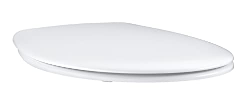 GROHE Bau Keramik, WC Sitz mit Absenkautomatik (Toilettendeckel mit Soft-Close Funktion, werkzeuglos abnehmbar, Scharniere aus Edelstahl, inkl. Befestigungsset), alpinweiß, 39493000