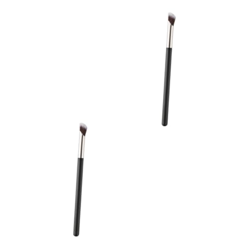 WOONEKY 2pcs Professional Makeup Brush Angled Concealer Brush for Women Lipstick Shadow Durable Handle for Outdoor Use