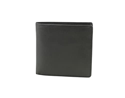 American Bison Slim Genuine Leather Bifold Wallet for Men – Secure RFID Blocking Men's Wallet – Durable & Classic Style (Black) (Black)